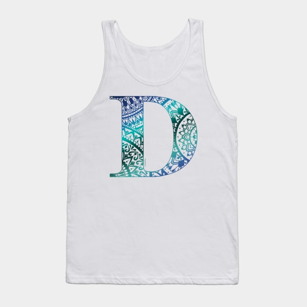 Mandala Letter D - Dusk, twilight Tank Top by Shaseldine